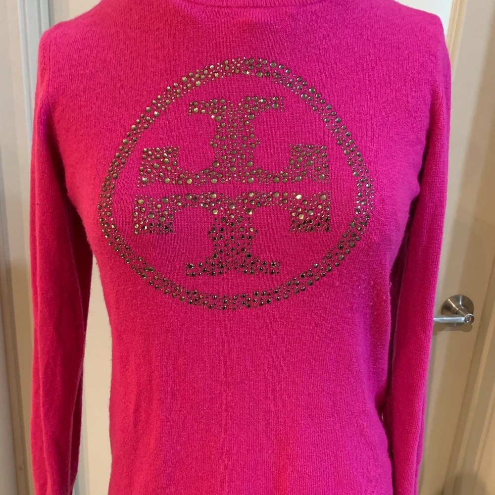 Tory Burch Women’s Crystal Logo Pullover